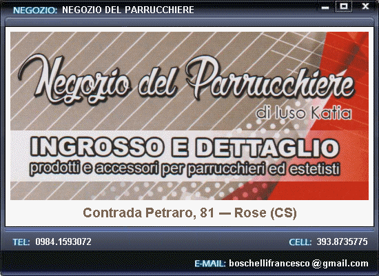 Negozio del Parrucchiere di Iuso Katia - Rose (CS) - Prodotti e Accessori per Parrucchieri ed Estetiste - Ingrosso e Dettaglio